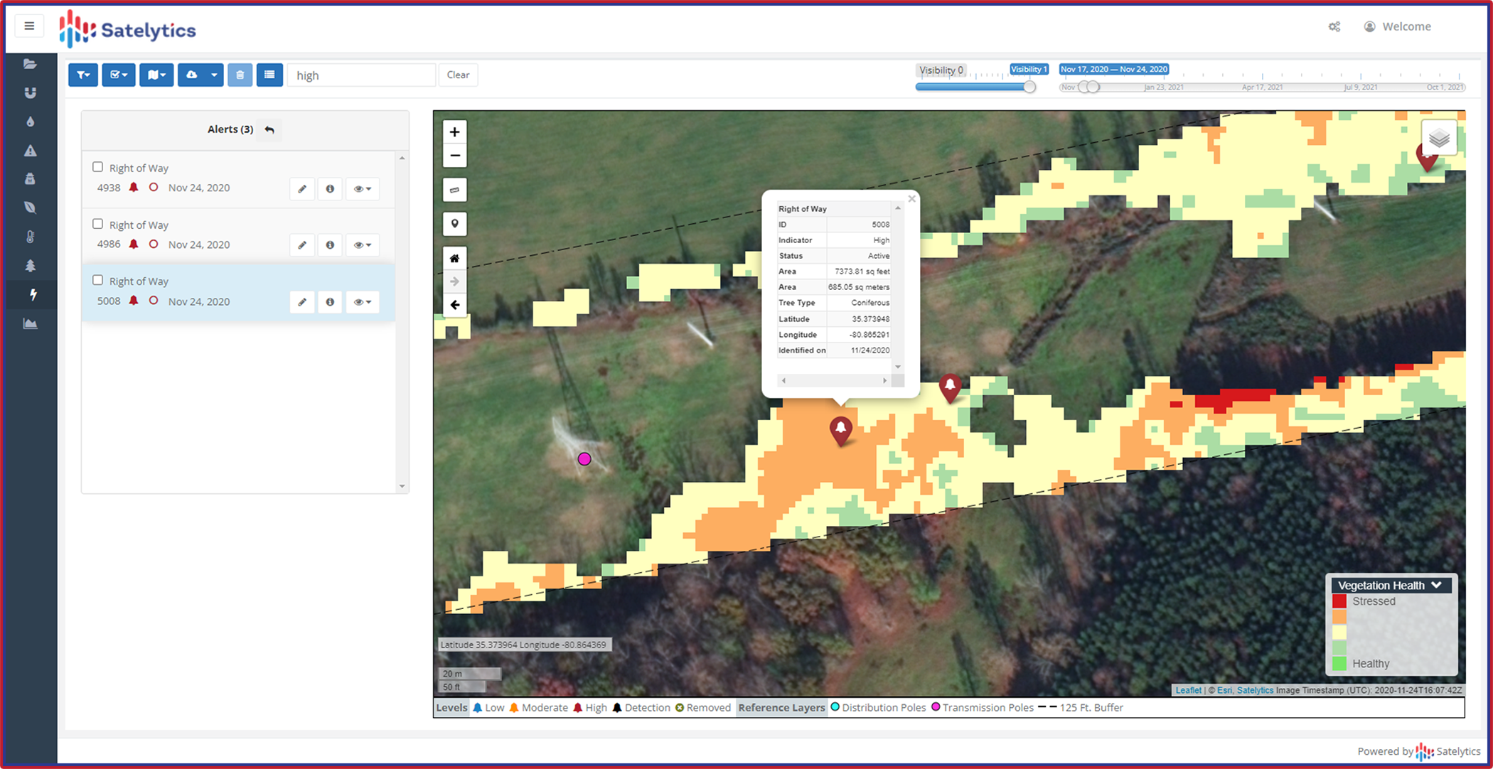 Monitor health and proximity of trees to assets, send crews only where needed.