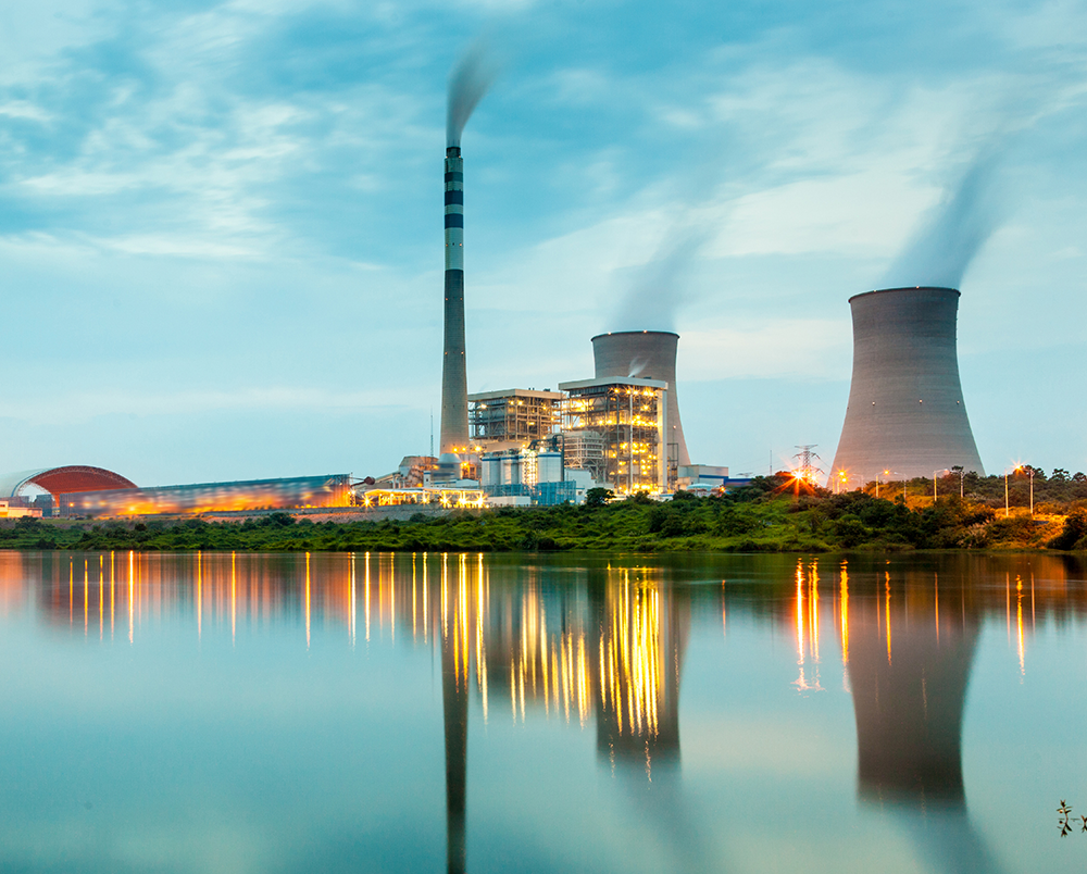 Power stations are built on coastlines or rivers to take advantage of an abundant supply of coolant.